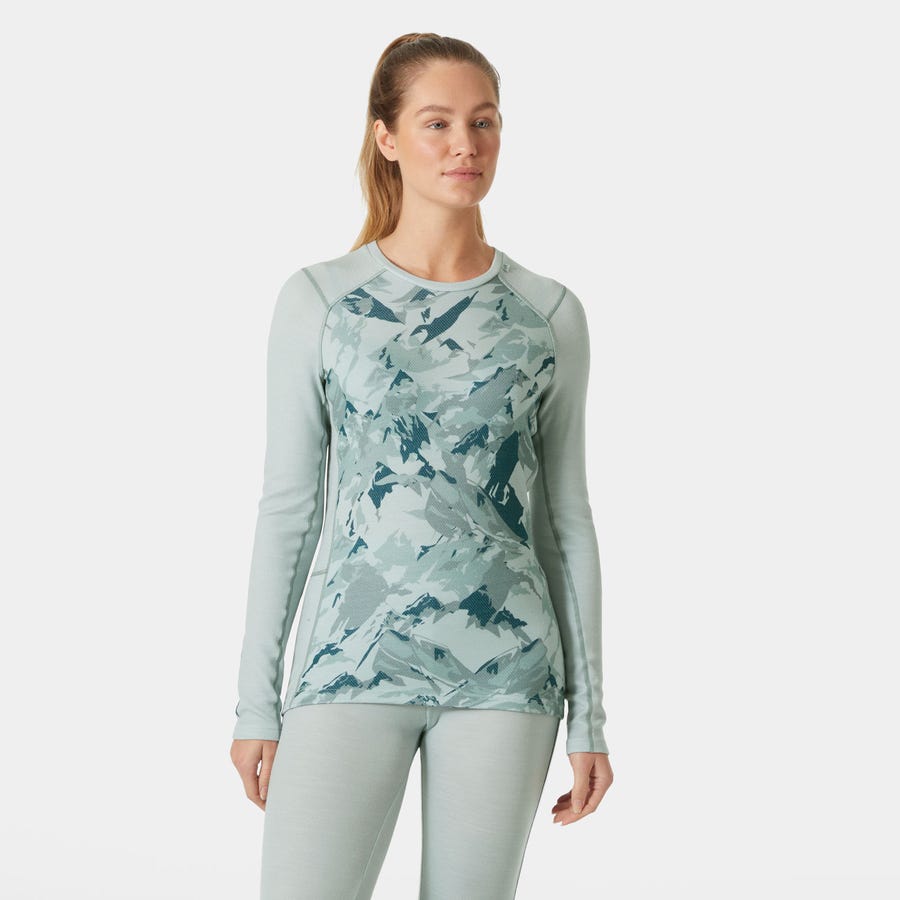 Women's LIFA Merino Midweight Graphic Long-Sleeve Crew Base Layer