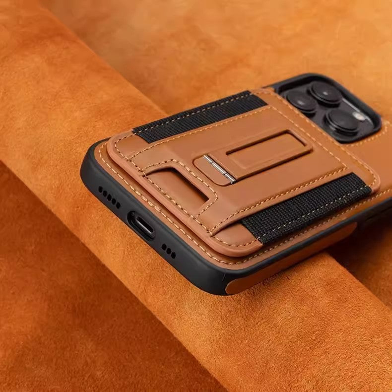 Leather Magnetic Card Holder Phone Case